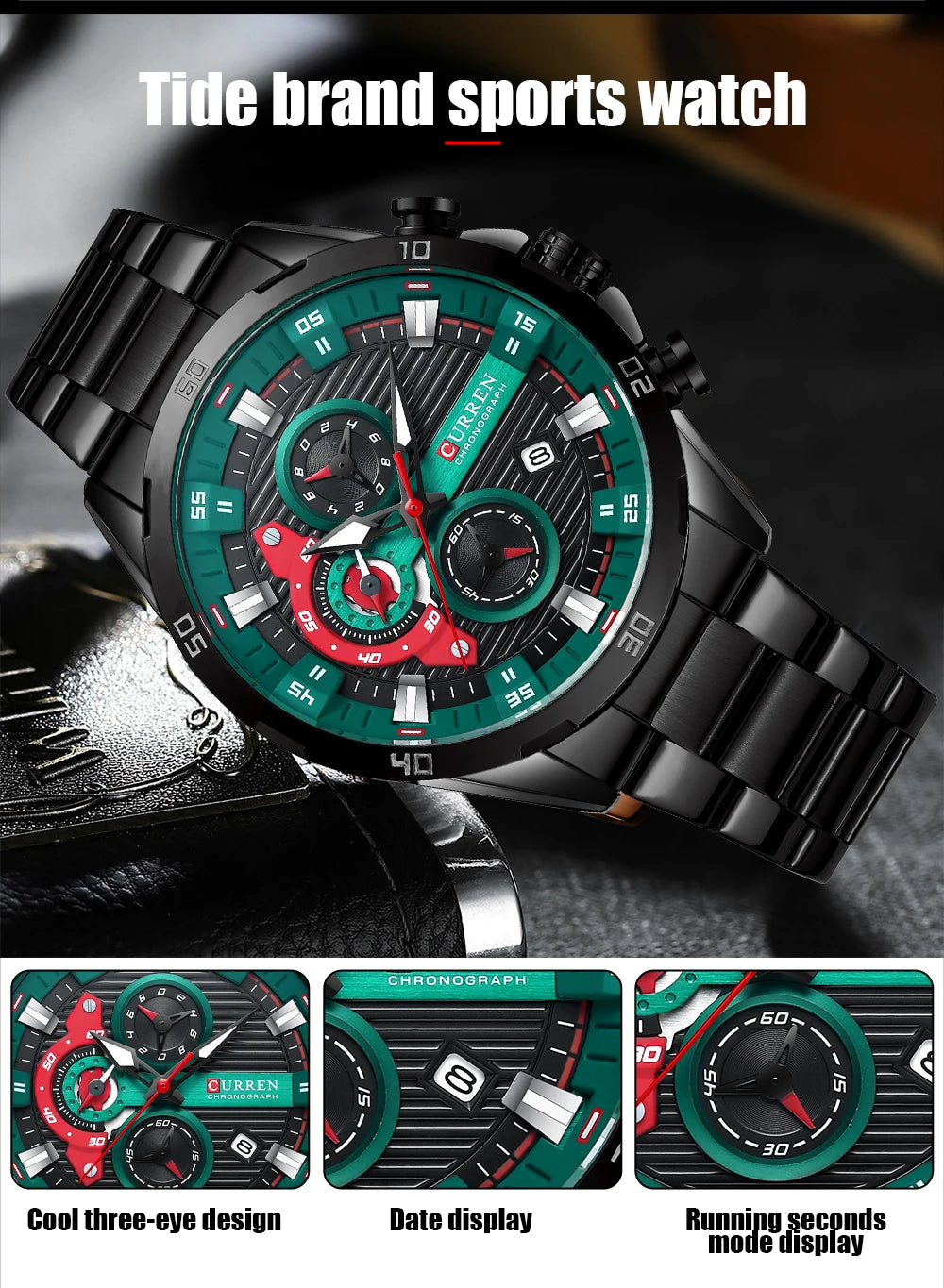 Curren Stainless Steel Men's Watch with Luminous Dial - Smarsty