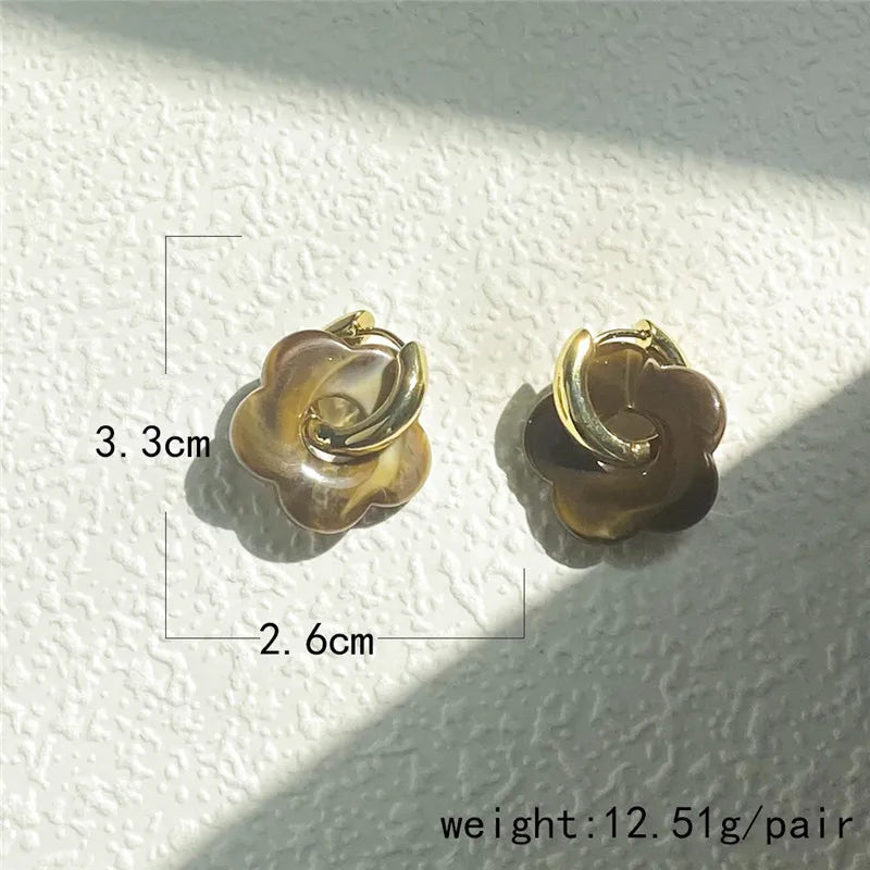 Multicolor Transparent Flower Drop Earrings for Women Fashion - Smarsty