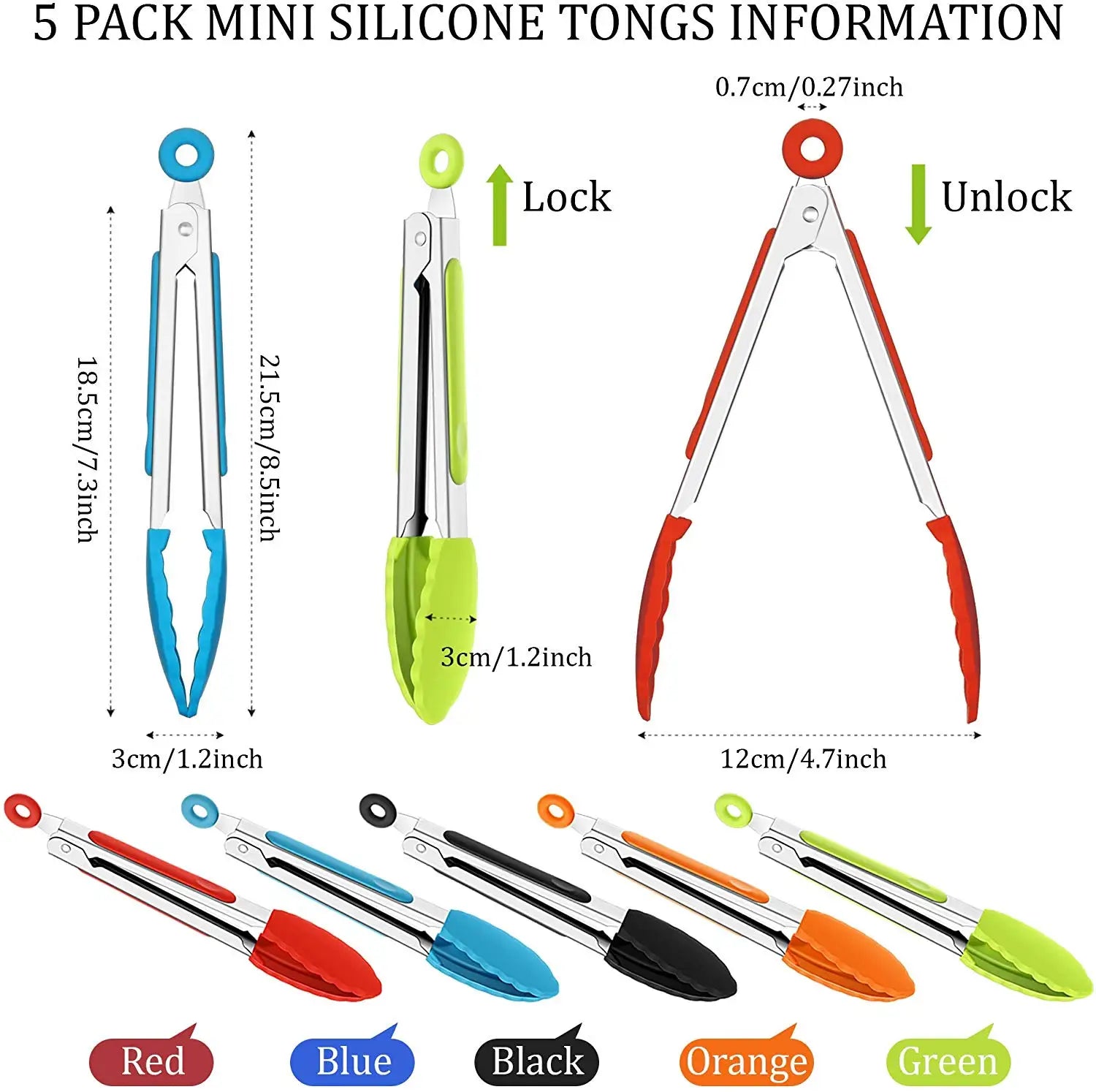 Silicone Kitchen Tongs Stainless Steel Non-Slip Design - Smarsty