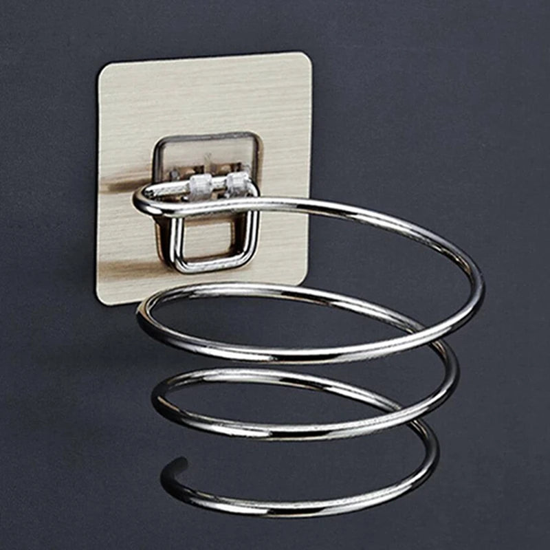 Wall Mounted Hair Dryer Holder Stainless Steel Organizer - Smarsty