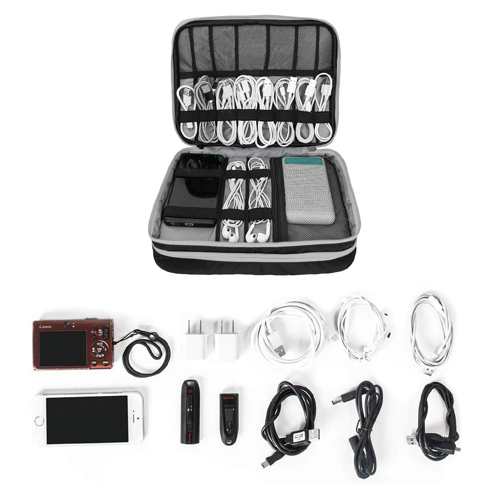 Multi Layer Electronic Accessories Organizer for Travel - Smarsty