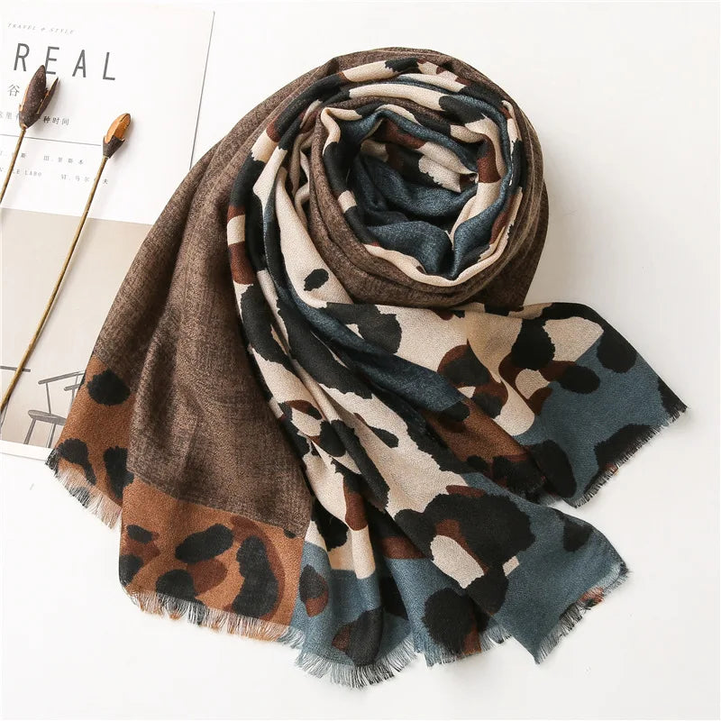 Luxury Leopard Print Scarf for Women Lightweight Shawl - Smarsty