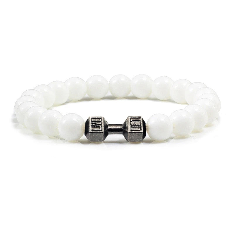 Natural Stone Dumbbell Bead Bracelet for Energy and Style - Smarsty