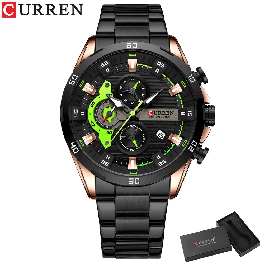 Curren Stainless Steel Men's Watch with Luminous Dial - Smarsty