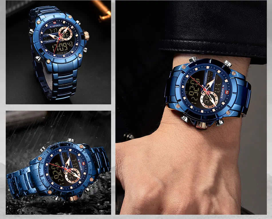 NAVIFORCE Luxury Waterproof Quartz Sport Watch for Men - Smarsty
