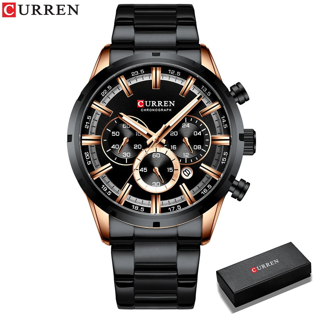 Curren Men's Waterproof Business Watch with Blue Dial - Smarsty