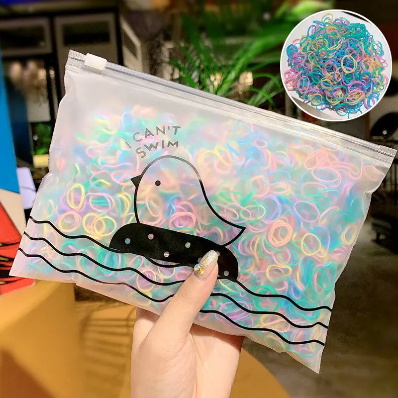 1000 Pack Girls Colorful Small Elastic Hair Bands Disposable - Smarsty