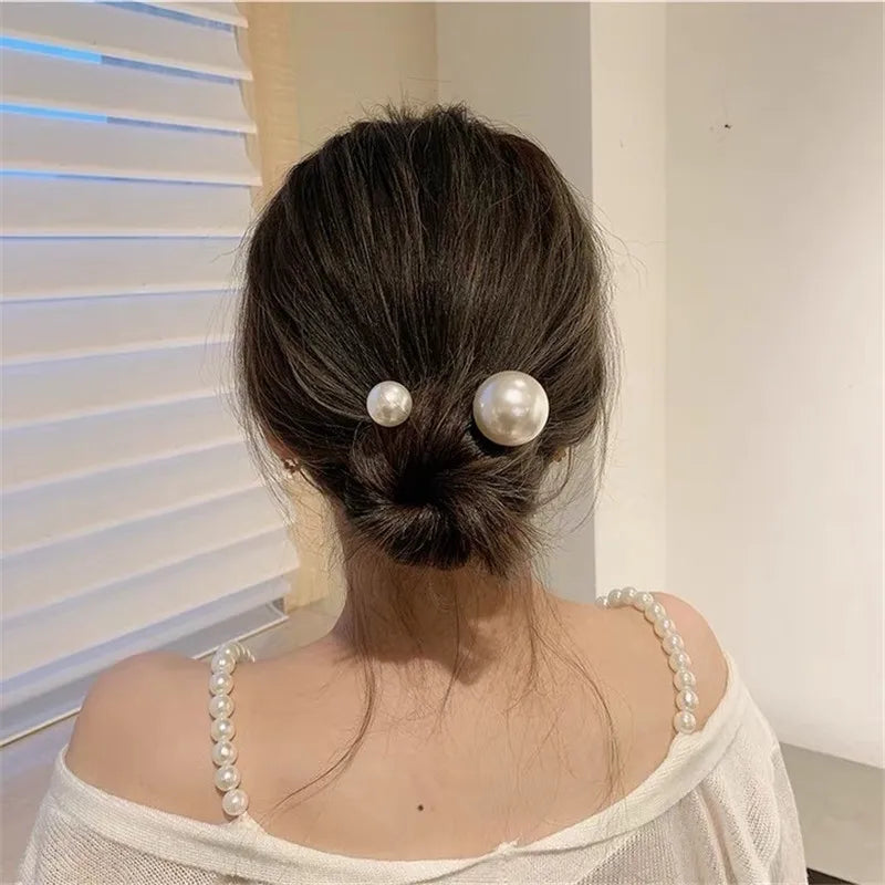 Korean Pearl Hairpins for Elegant Bun Styling - Smarsty