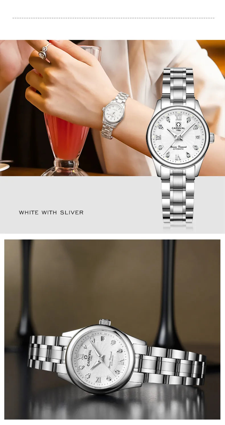 Carnival Luxury Women's Mechanical Watch with Sapphire Crystal - Smarsty