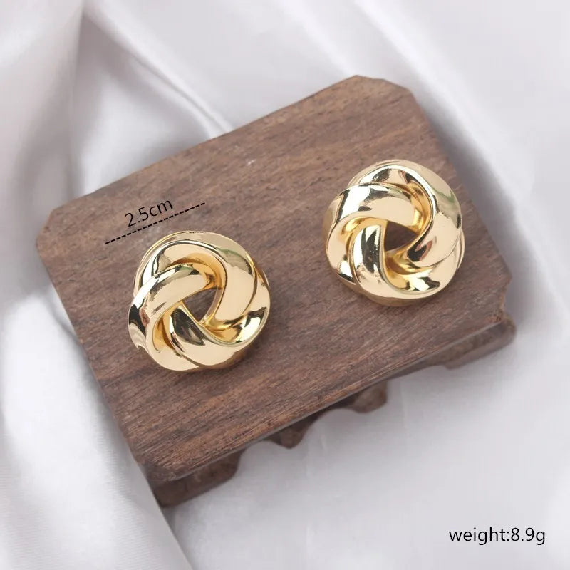 Gold Metal Drop Earrings with Irregular Heart Design for Women - Smarsty