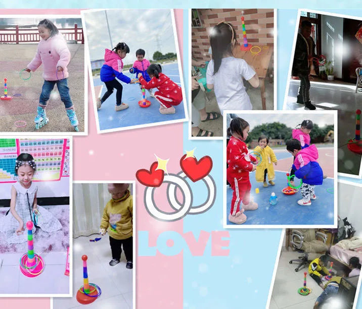 Children Throw Circle Game Ferrule Stacked Toys Fun Indoor Outdoor Parent-Child Interactive Circle Layers Early Education Gift - Smarsty