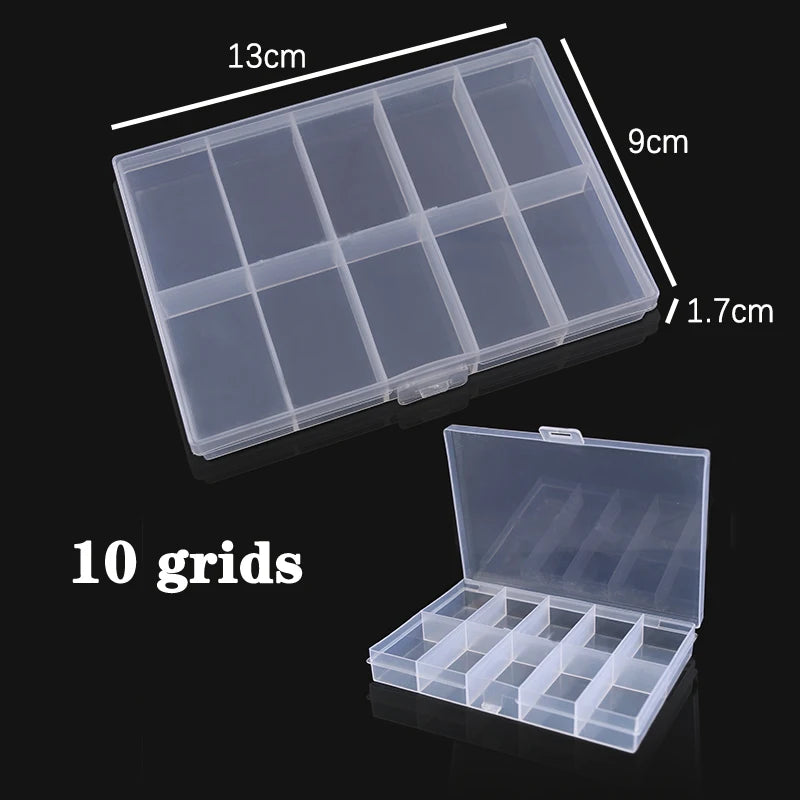Adjustable Plastic Jewelry Storage Box with 10 Compartment Slots - Smarsty