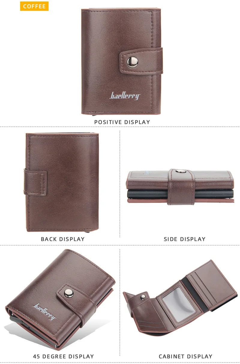 New RFID Men Card Wallets Hasp Small Card Wallets Slim Mini Men's Wallet High Qaulity Card Clip Photo Holder Short Male Purses