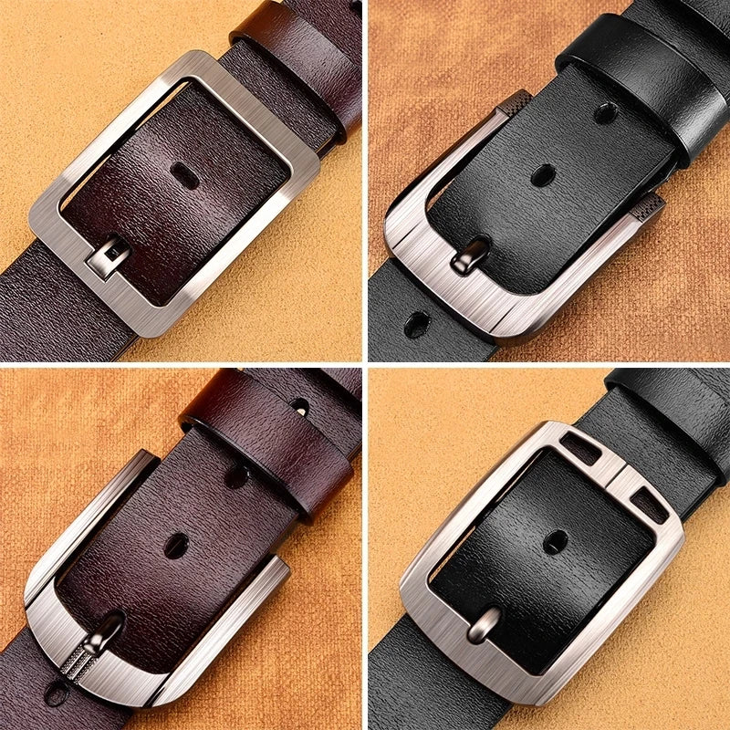 Mens Leather Casual Belt High Quality Durable Buckle - Smarsty
