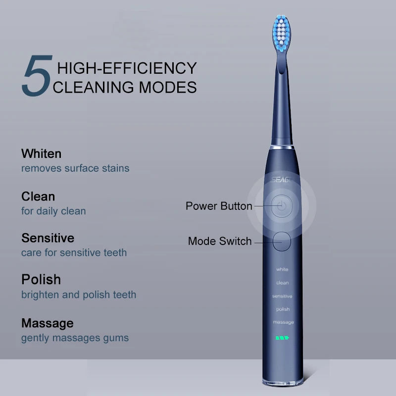 Seago Electric Sonic Toothbrush with Long Battery Life - Smarsty
