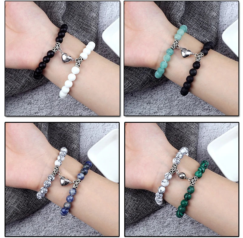 Natural Stone Couple Bracelets Set for Friendship - Smarsty