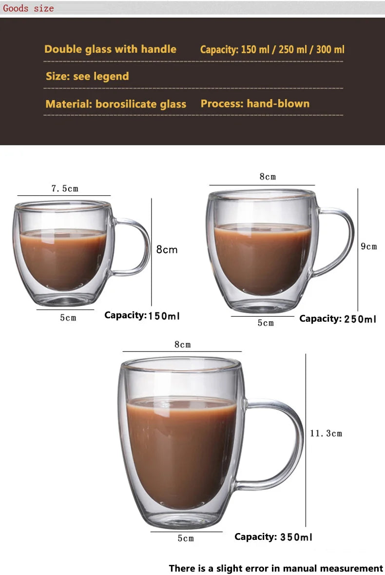 Double Bottom Thermal Glass Coffee Cup Set - Smarsty
