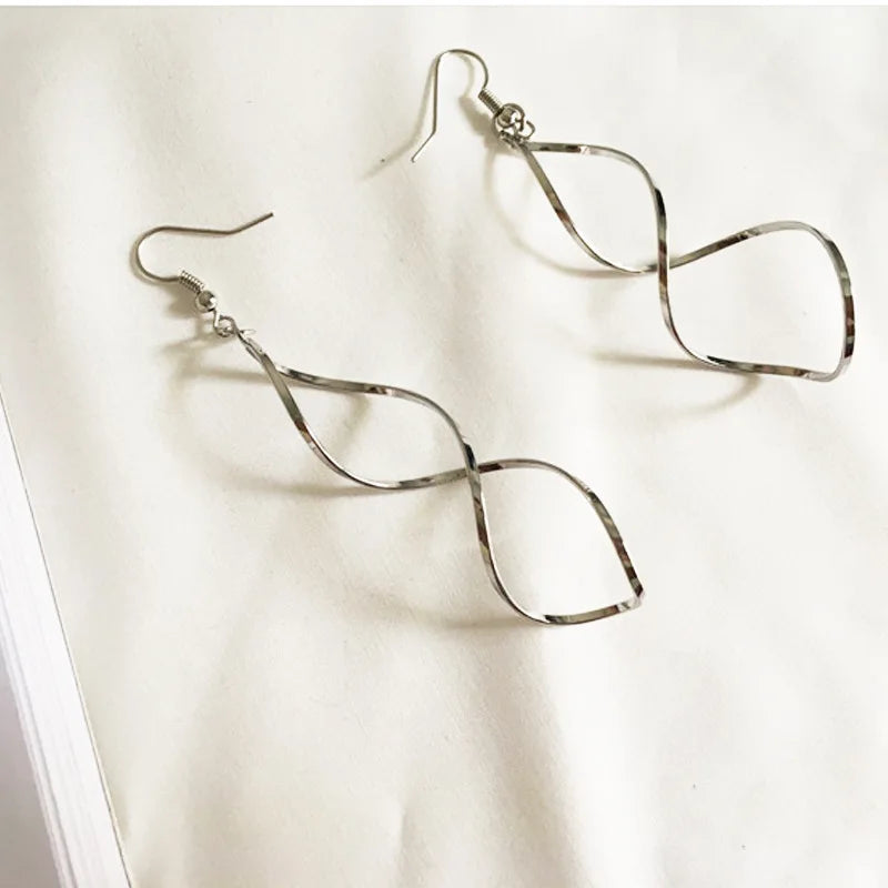 Gold Metal Drop Earrings with Irregular Heart Design for Women - Smarsty