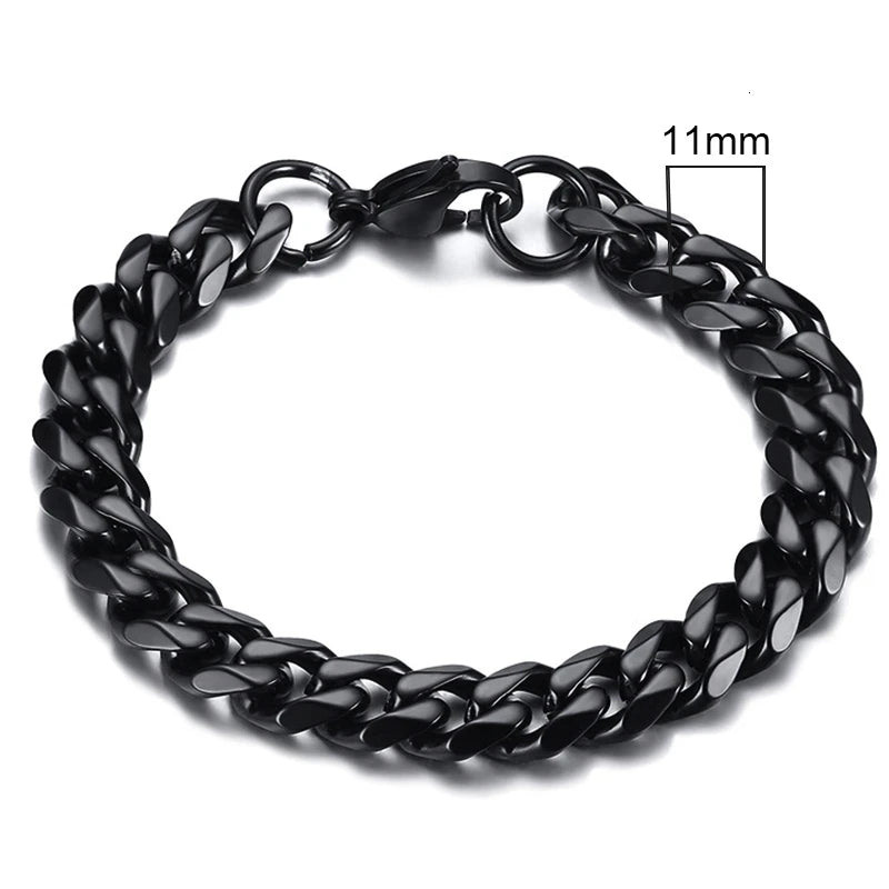 Vnox Men's Stainless Steel Cuban Link Chain Bracelet - Smarsty