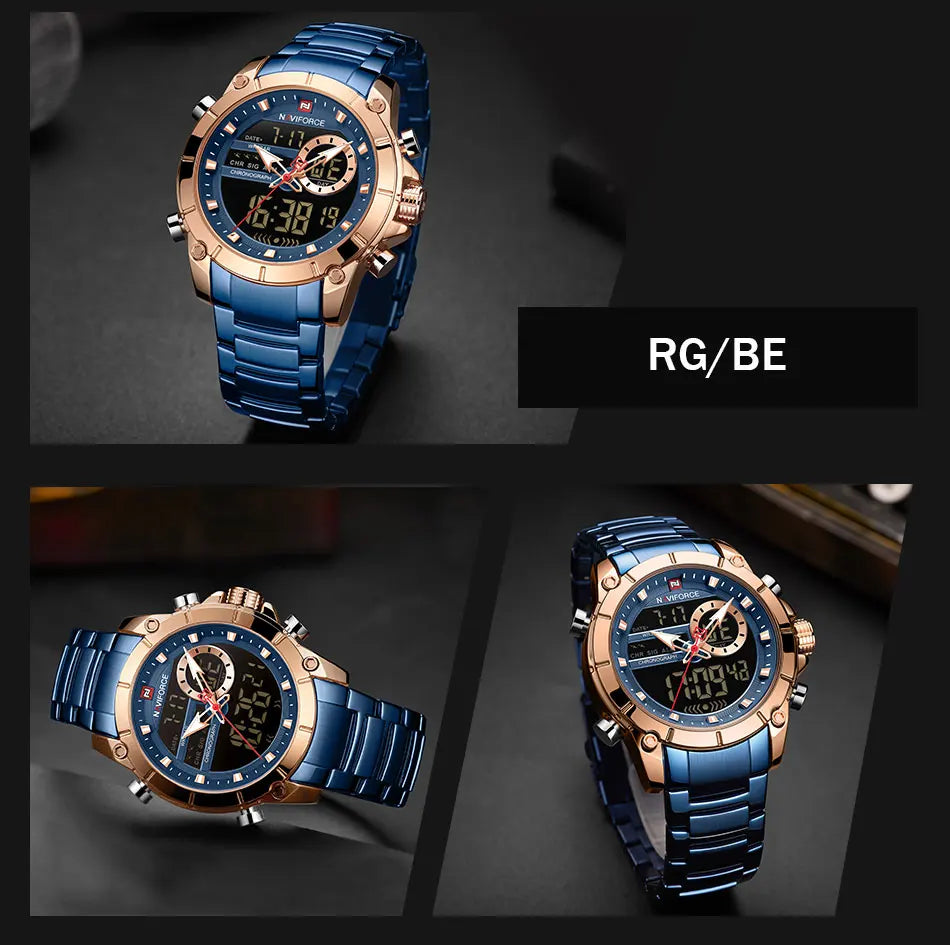NAVIFORCE Luxury Waterproof Quartz Sport Watch for Men - Smarsty
