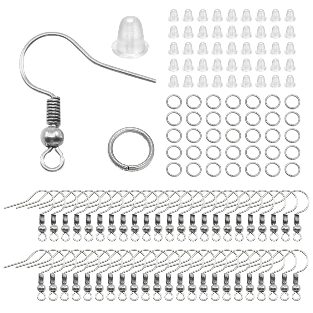 300Pc Hypoallergenic Earring Hooks Mix Color DIY Kit - Smarsty