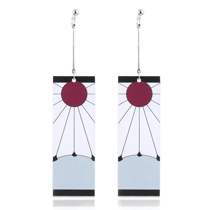 Acrylic Tanjiro Earrings for Women Anime Cosplay Jewelry - Smarsty