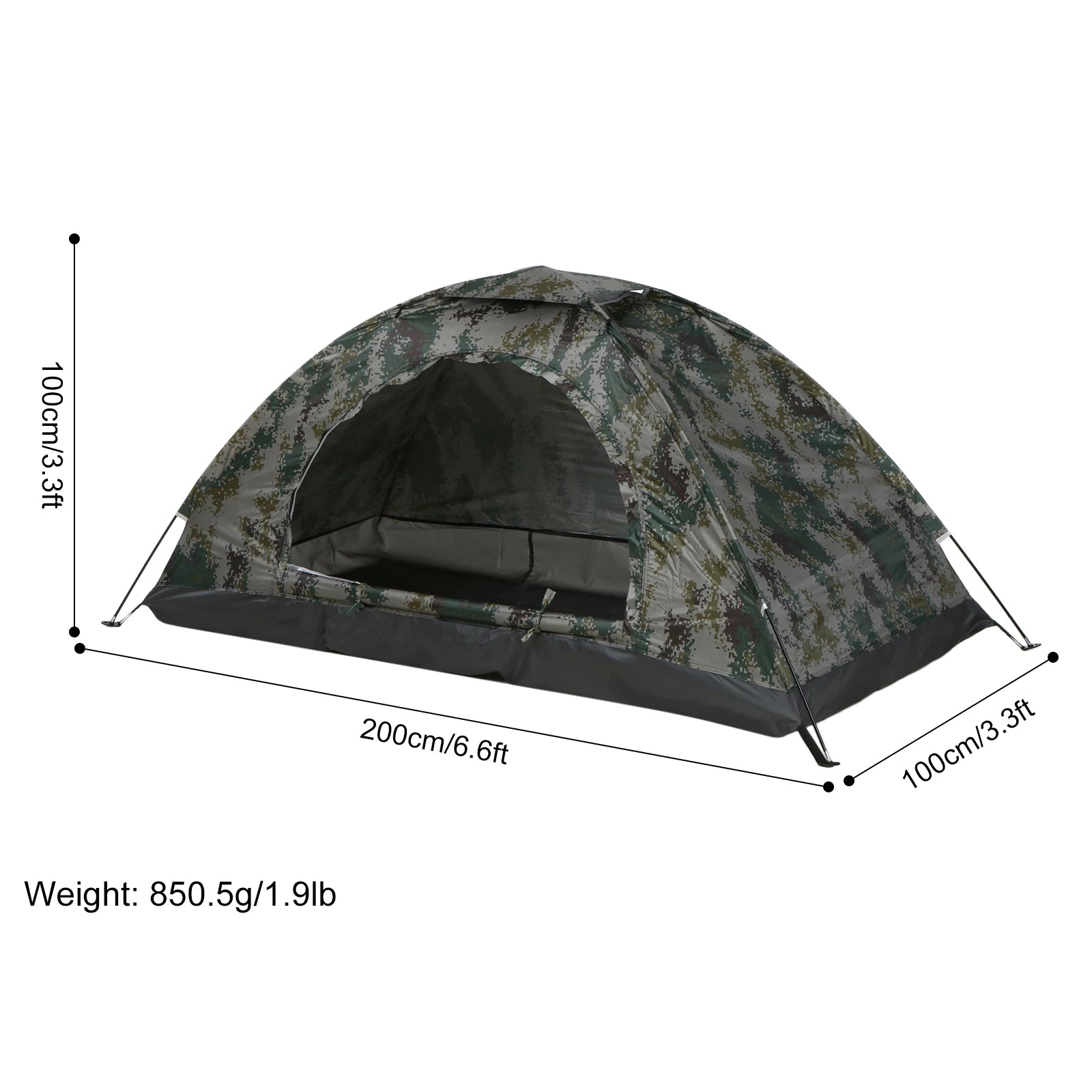 Tomshoo 1/2 Person Ultralight Camping Tent Single Layer Portable Hiking Tent Anti-UV Coating UPF 30+ for Outdoor Beach Fishing by Smarsty
