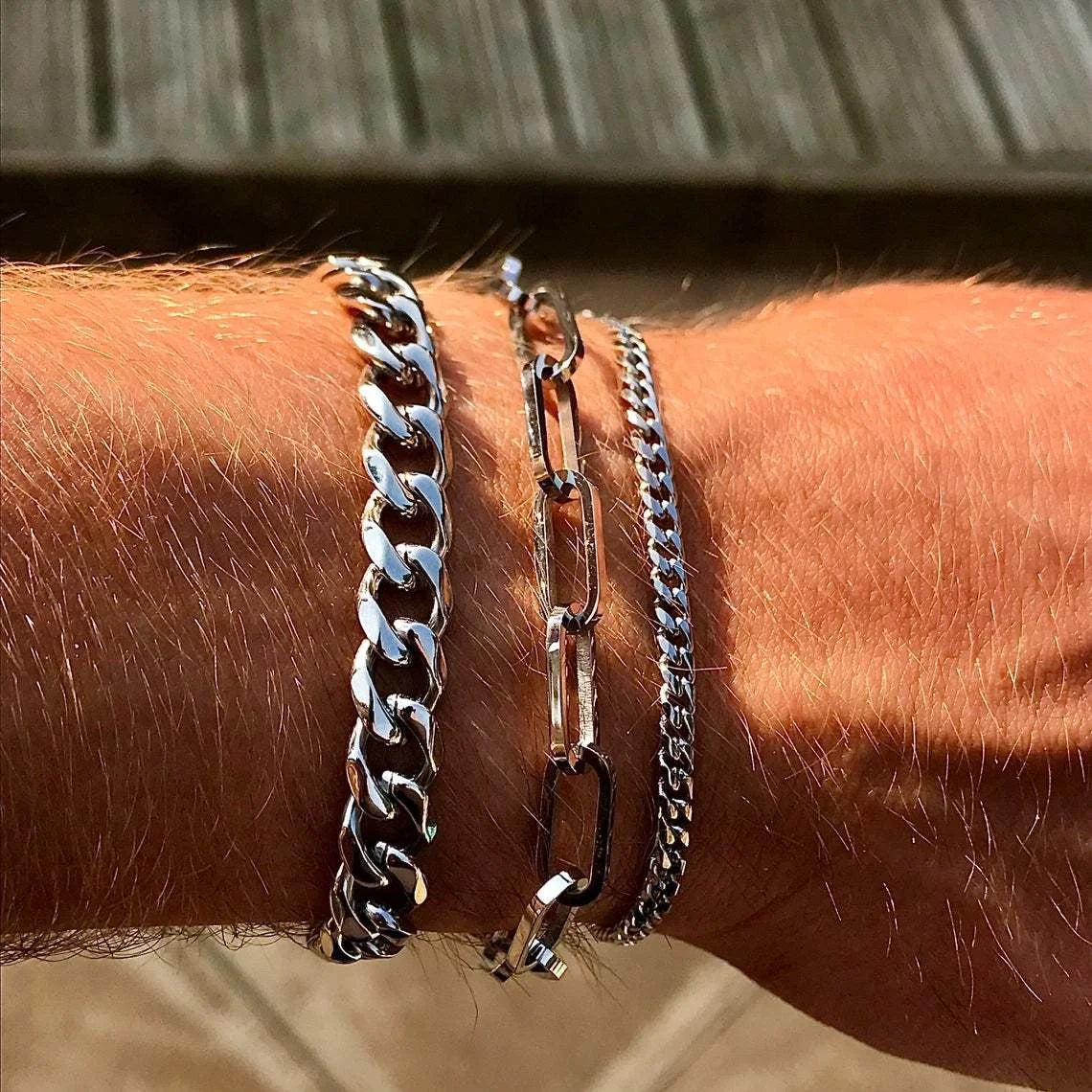 Vnox Men's Stainless Steel Cuban Link Chain Bracelet - Smarsty