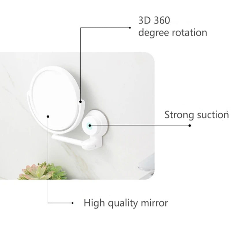 HD 360 Degree Rotating Vanity Mirror With Magnification - Smarsty