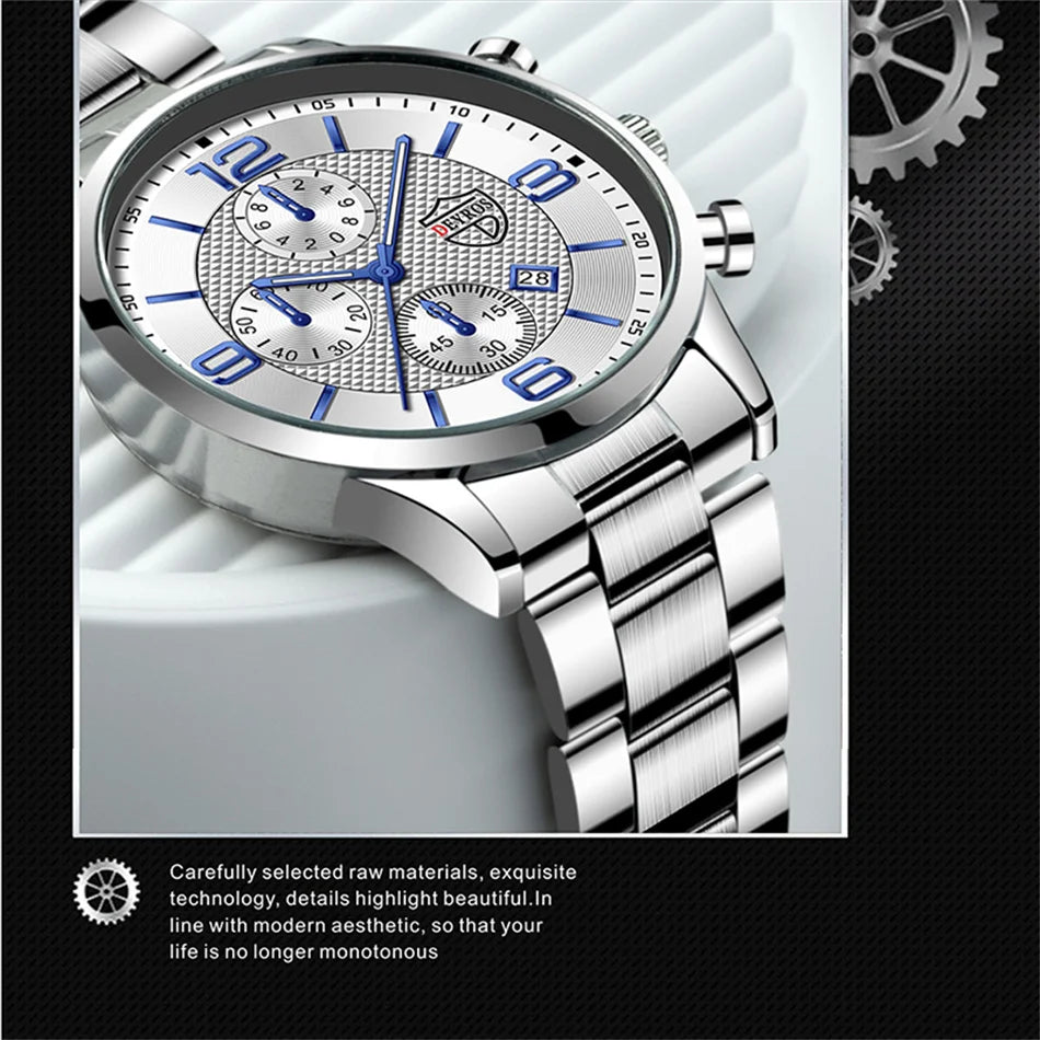 Luxury Stainless Steel Quartz Watch for Men - Smarsty