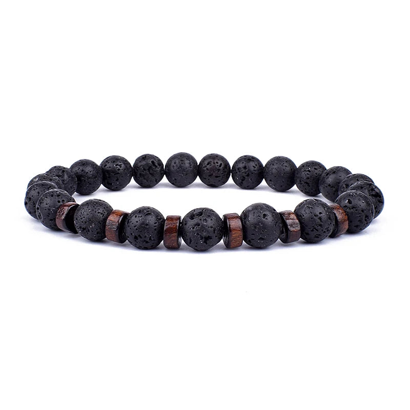 Volcanic Stone Bracelet for Men with Mood Tracking Feature - Smarsty