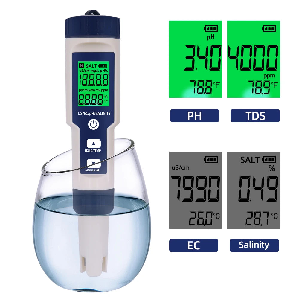 Professional 5 In 1 Water Quality Tester for Accurate Measurement - Smarsty