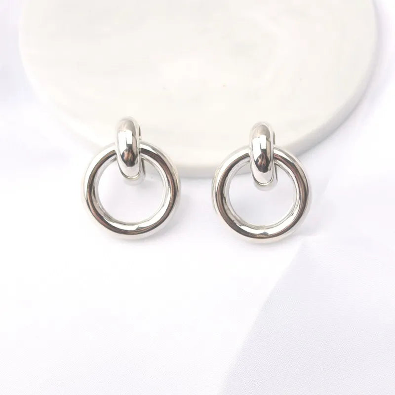 Gold Metal Drop Earrings with Irregular Heart Design for Women - Smarsty