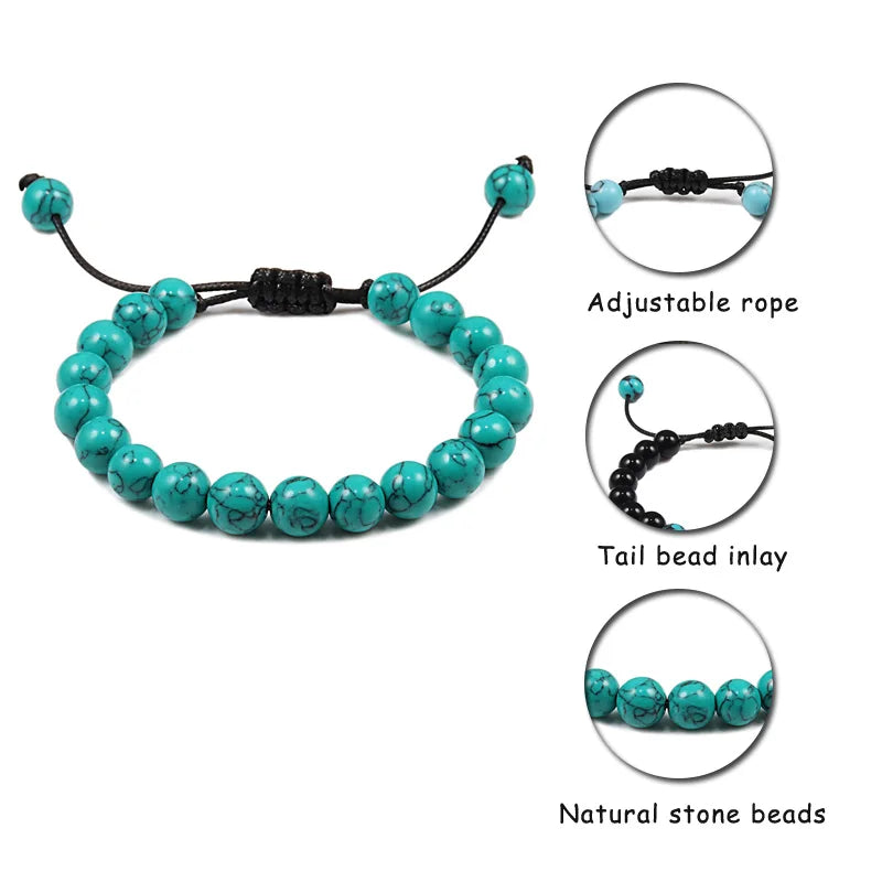 Adjustable 8mm Tiger Eye Beads Bracelet for Yoga Healing - Smarsty