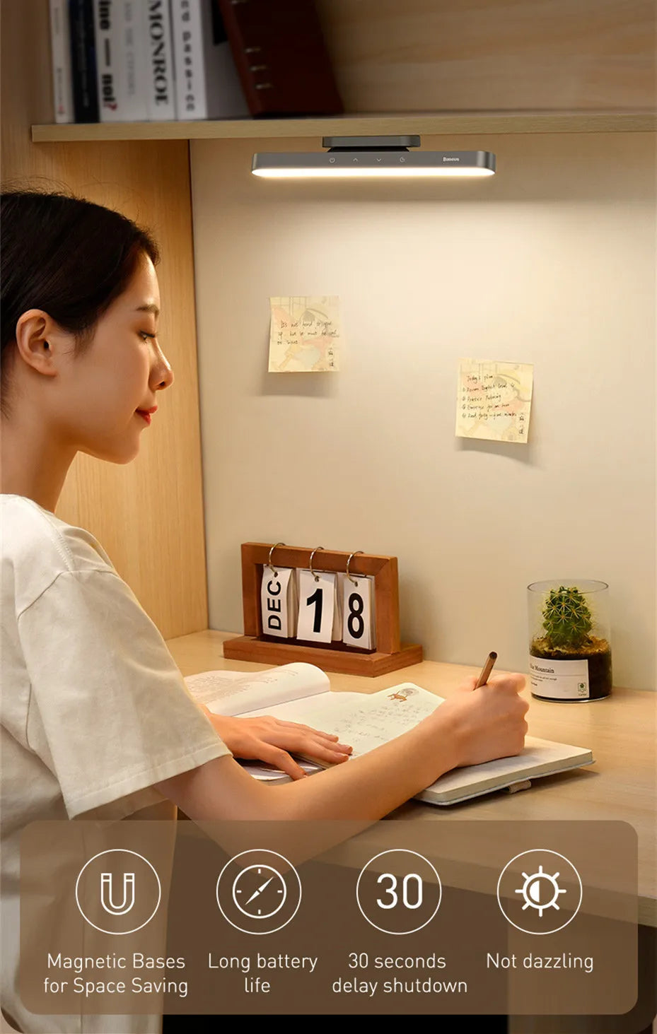 Baseus Rechargeable Magnetic LED Night Light with Dimming - Smarsty