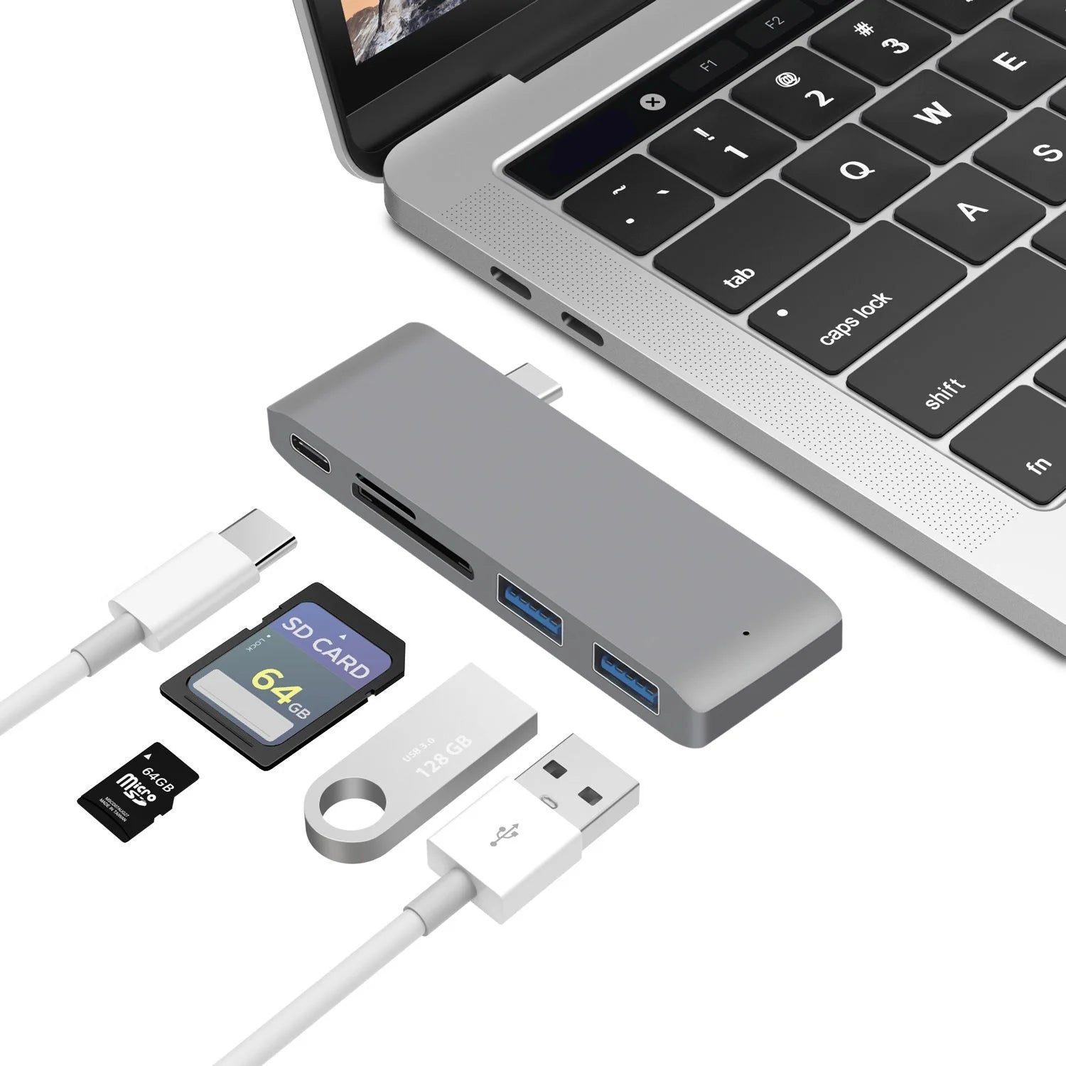 Usb C Hub Hdmi 4K Multiport Adapter Alongside Sd Reader