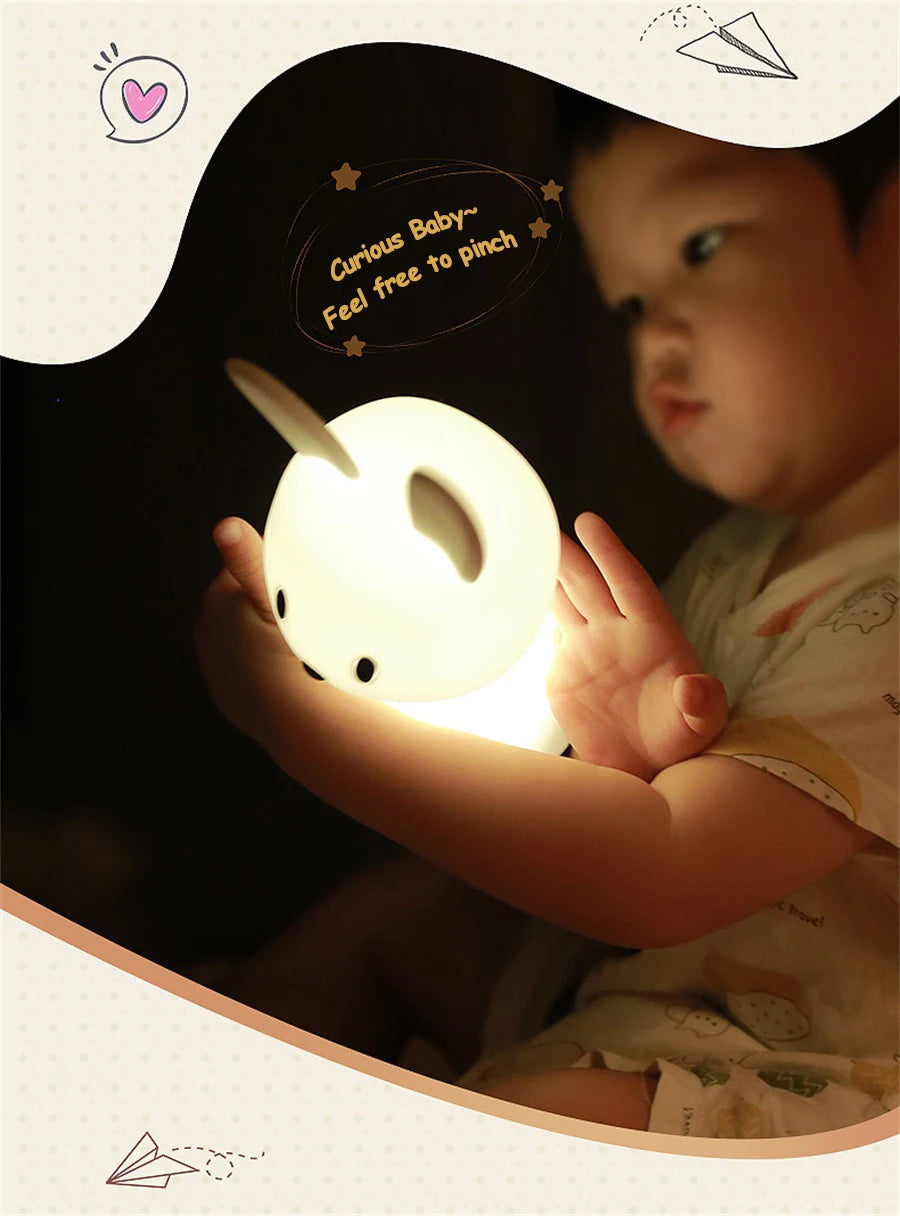 Cute Rabbit LED Night Light for Kids Bedroom - Smarsty