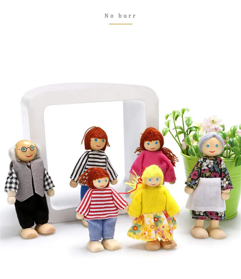 Wooden Dollhouse Furniture Miniature Toy For Dolls Kids Children House Play Toy Mini Furniture Sets Doll Toys Boys Girls Gifts