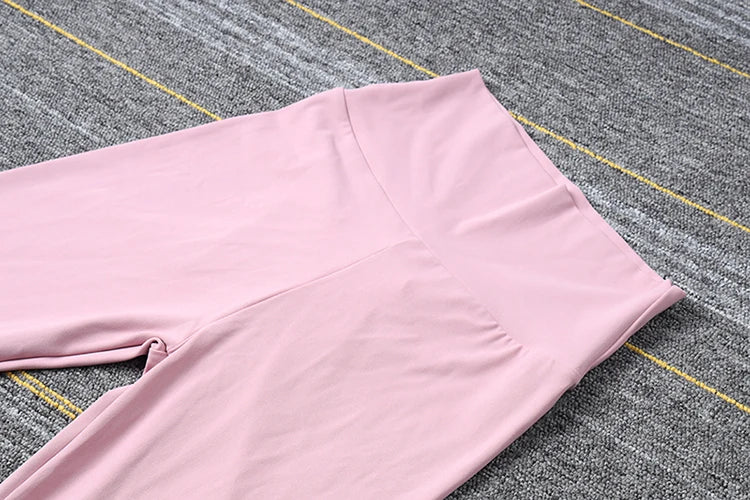 SOISOU Nylon Gym Yoga Pants Women Leggings For Fitness High Waist Long Pants Women Hip Push UP Tights Women Clothing 2 Types - Smarsty
