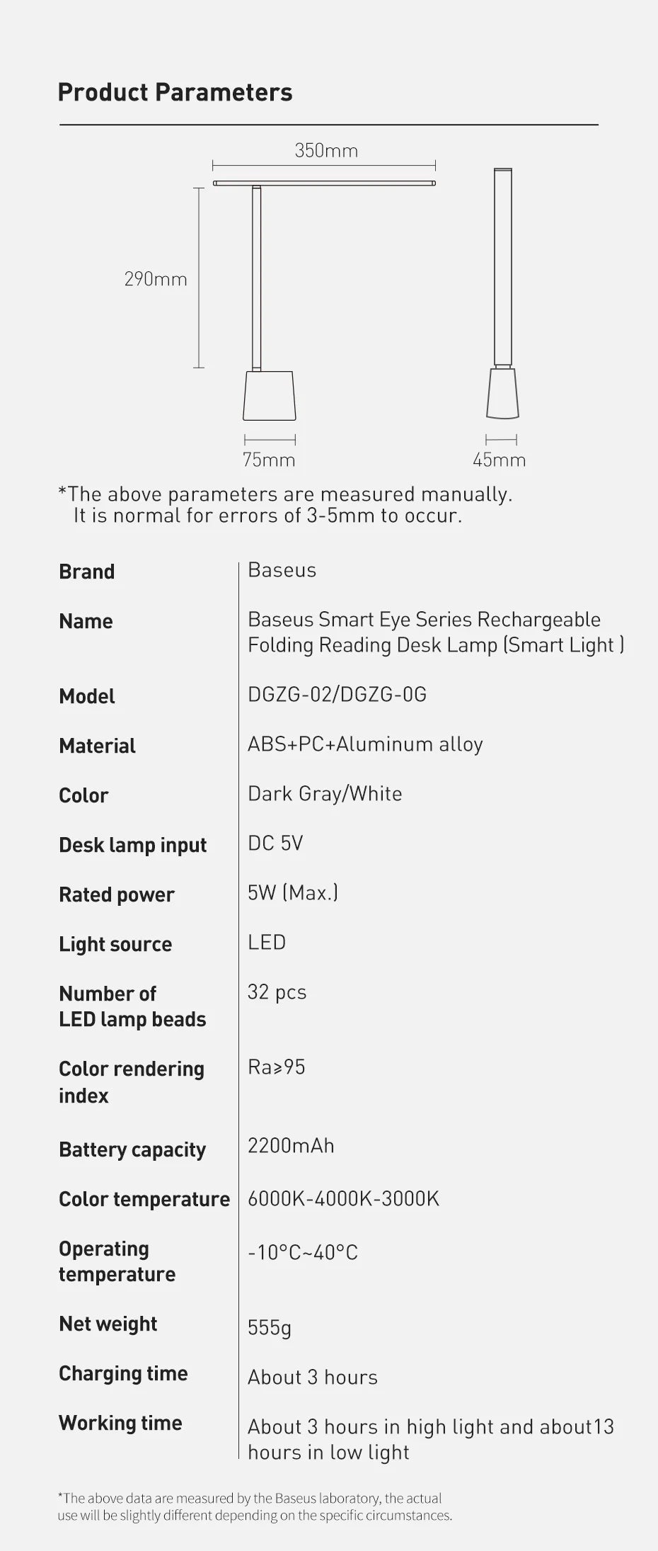 Baseus Dimmable LED Desk Lamp with Eye Protection - Smarsty