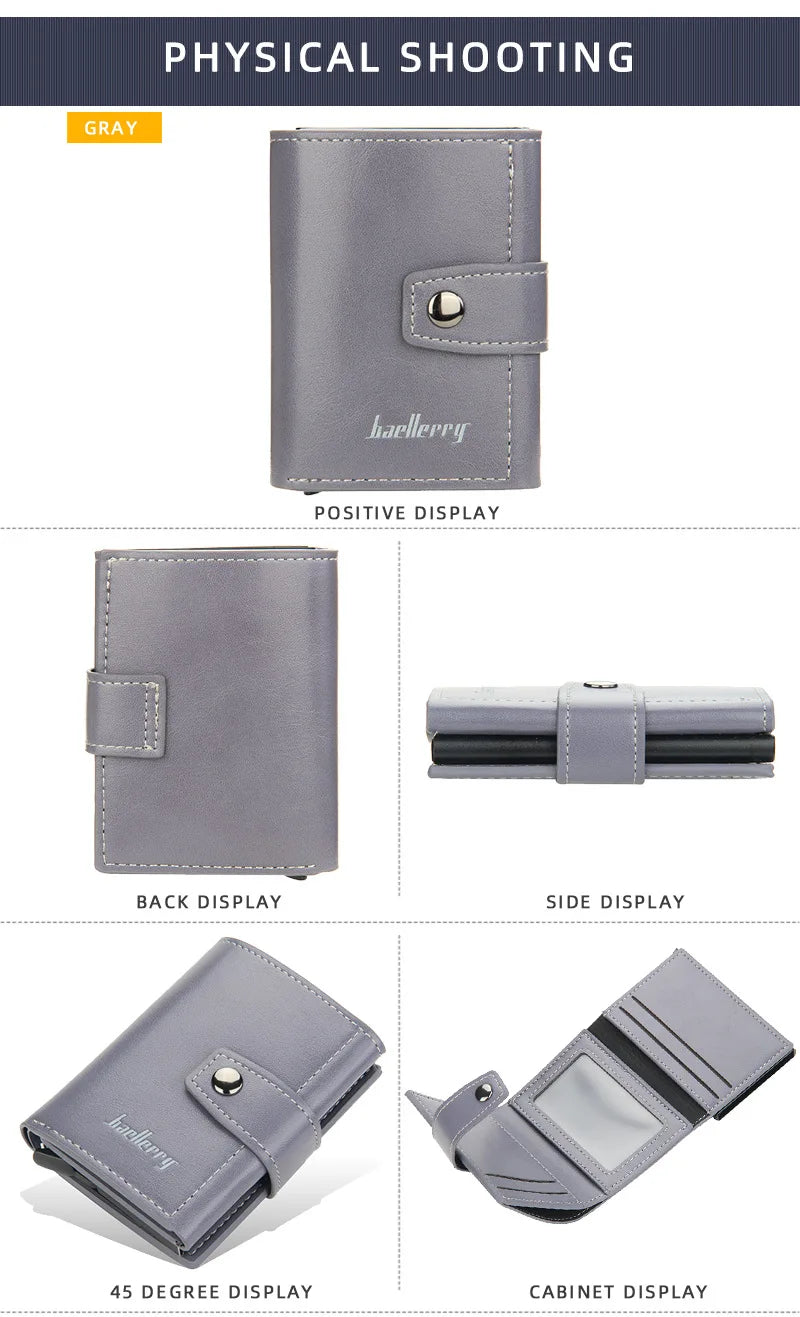New RFID Men Card Wallets Hasp Small Card Wallets Slim Mini Men's Wallet High Qaulity Card Clip Photo Holder Short Male Purses