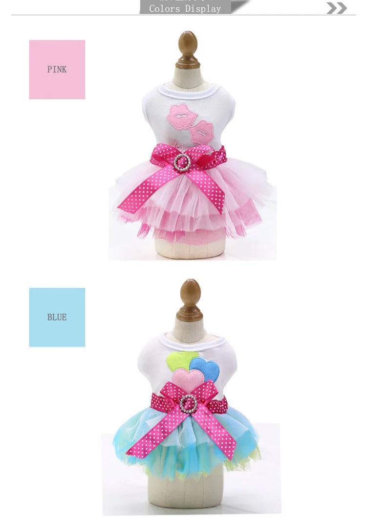 Spring Dog Lace Dress Pet Dog Clothes For Small Dog Party Birthday Wedding Dress Puppy Costume Pet Clothes - Smarsty