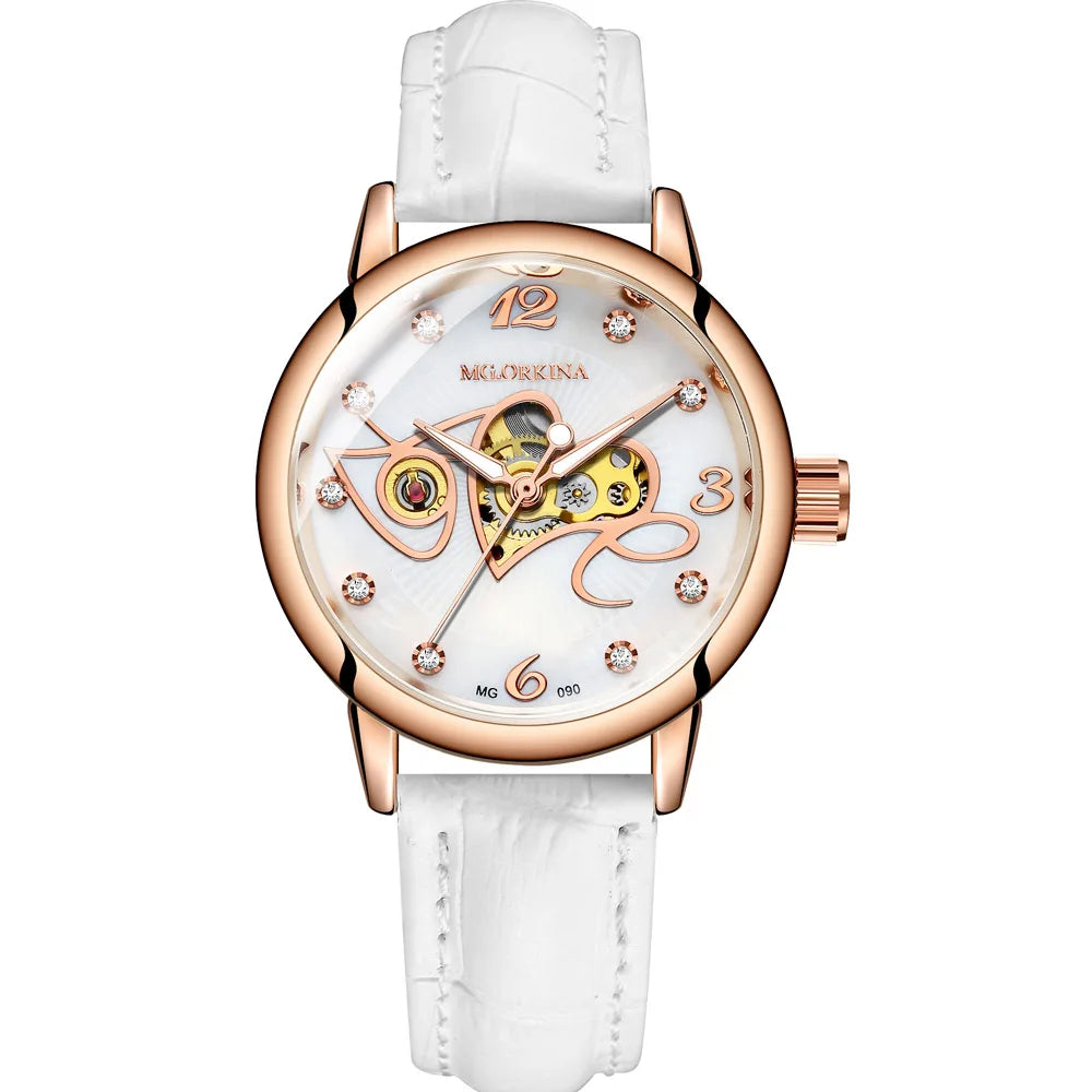 Luxury Skeleton Women's Mechanical Watch with Automatic Movement - Smarsty