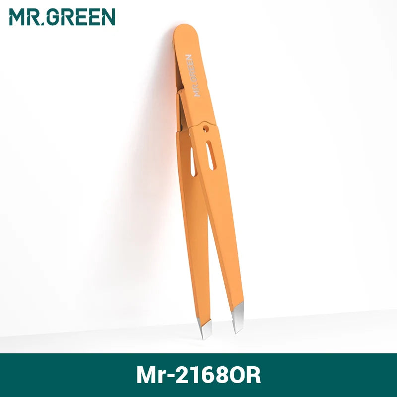MR Green Stainless Steel Eyebrow Tweezers for Precision Hair Removal - Smarsty