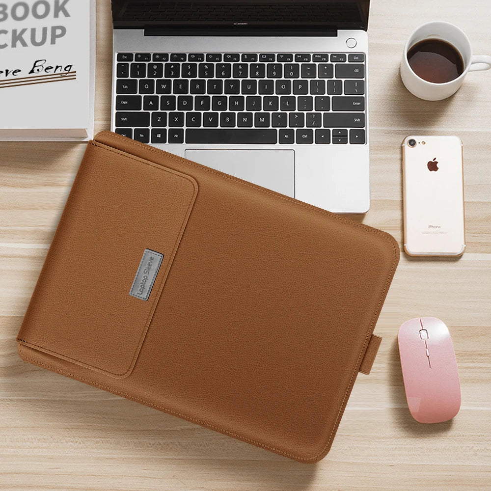 PU Laptop Sleeve With Stand Cover For MacBook Pro Air