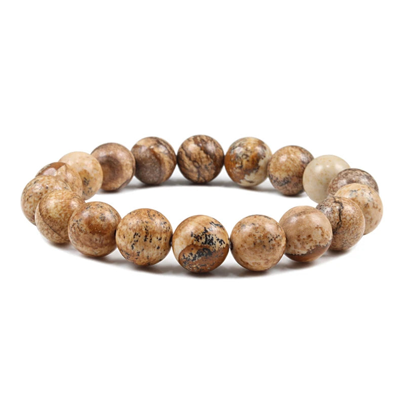 Natural Stone Bead Bracelet with Volcanic Lava - Smarsty