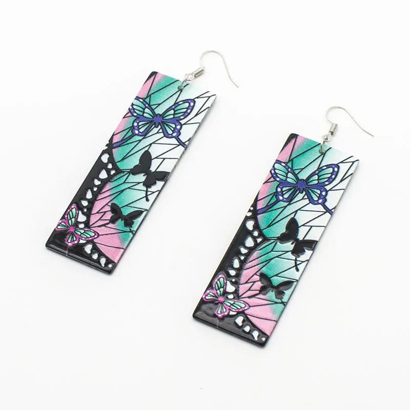 Acrylic Tanjiro Earrings for Women Anime Cosplay Jewelry - Smarsty