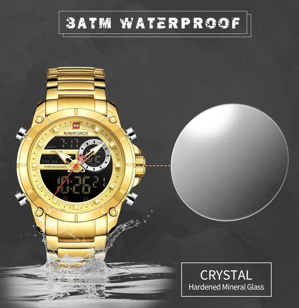 NAVIFORCE Luxury Waterproof Quartz Sport Watch for Men - Smarsty