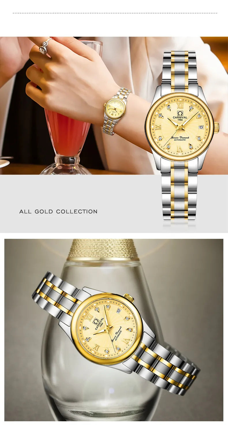 Carnival Luxury Women's Mechanical Watch with Sapphire Crystal - Smarsty