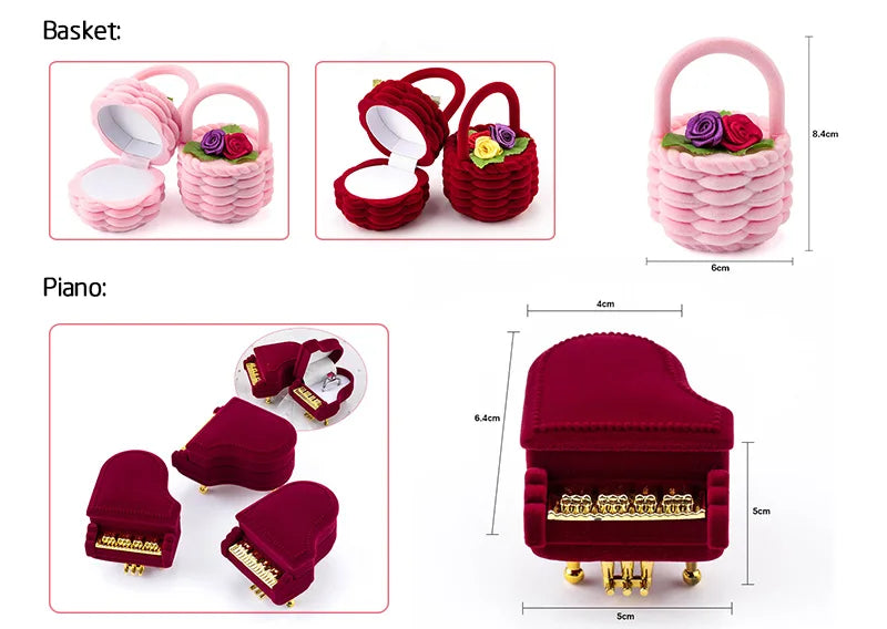 Lovely Velvet Jewelry Box for Rings and Earrings Display - Smarsty